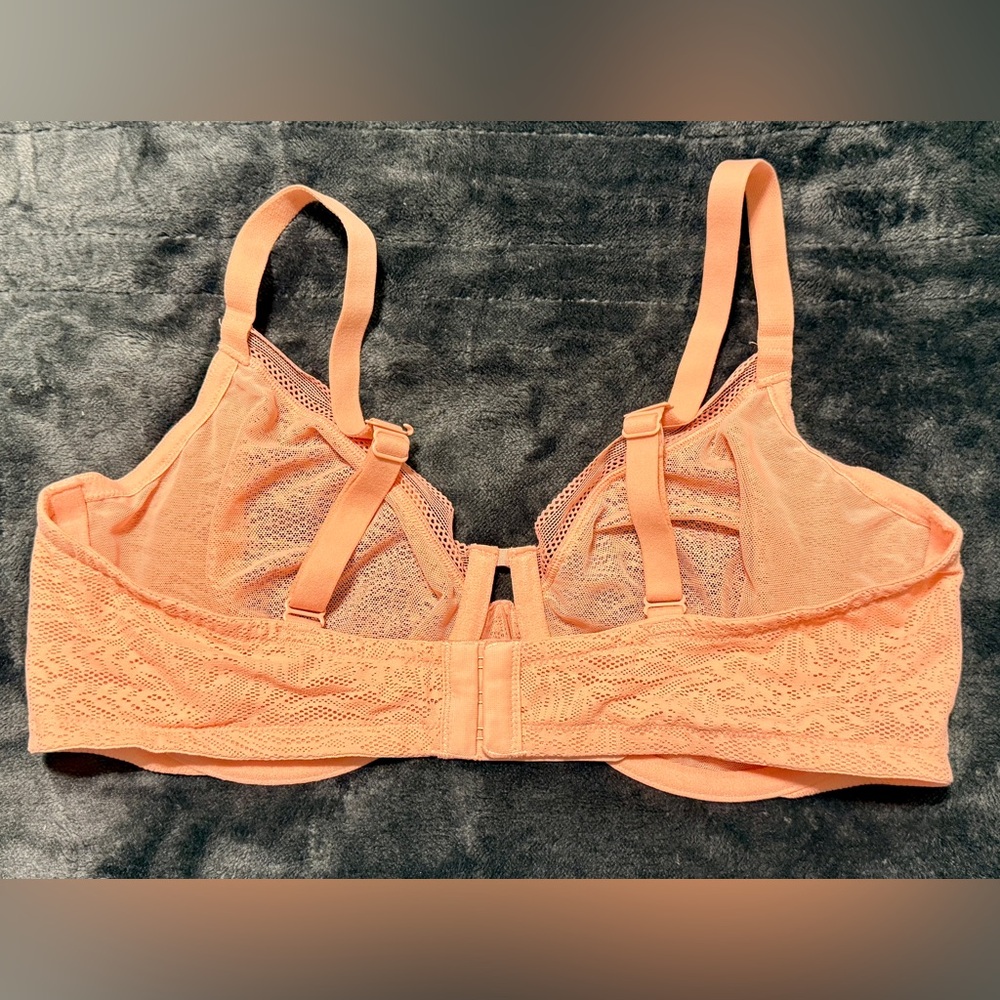 Soma Unlined Perfect coverage Lace Bra in Coral‎ - Picture 3 of 7